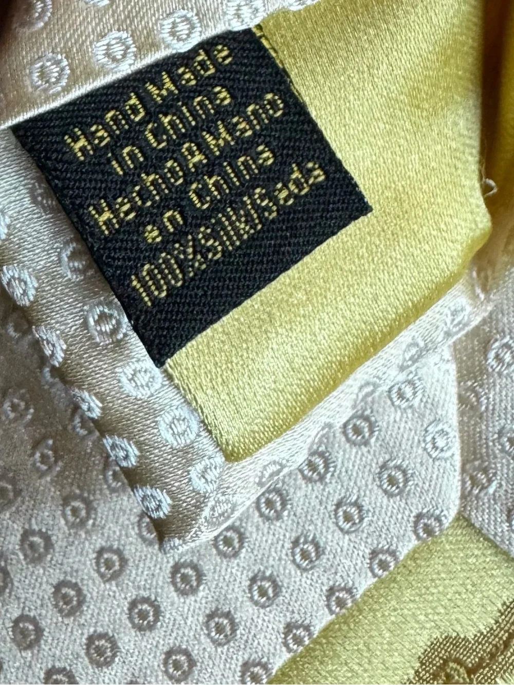 Classic DONALD J. TRUMP Cream Men's Tie - Textured Microdot Pattern